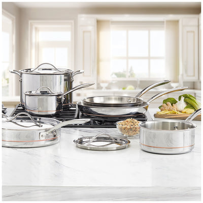 Kirkland Signature Stainless Steel 10 Piece Cookware Set Durable BG-31120-MM