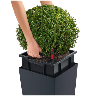 Lechuza Cubico Colour 30 Slate Cubic Planter ML13138 Plastic