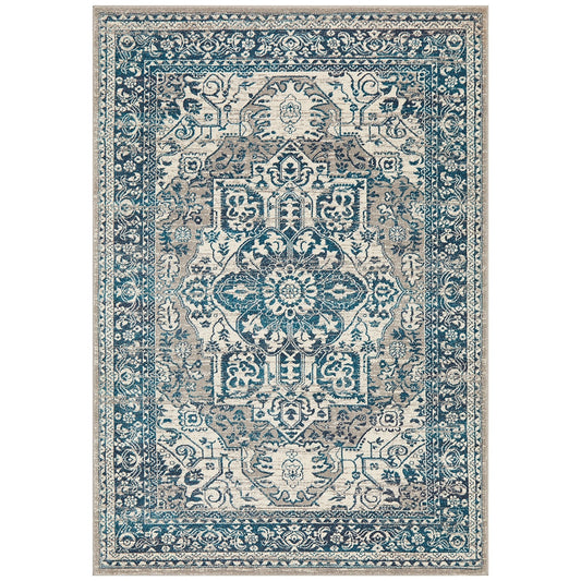 Rug Culture Blue Babylon 207 Heat Set Polypropylene Floor Rug 400 x 300cm
