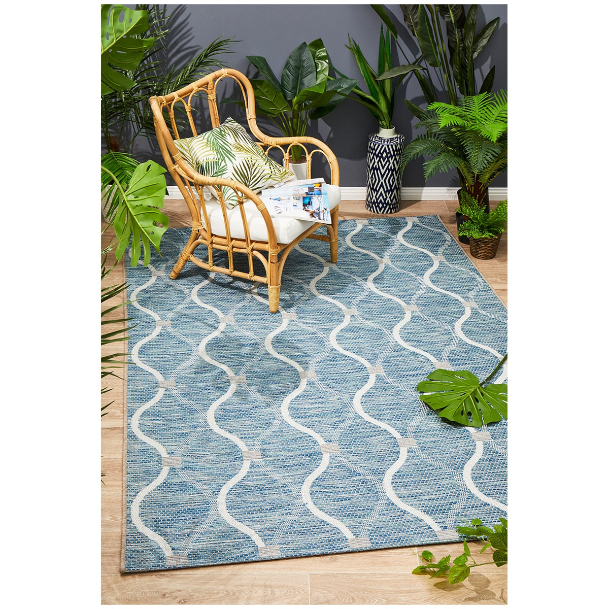 Rug Culture Terrace 5501 Indoor/Outdoor Rug 230 x 160cm Blue 456