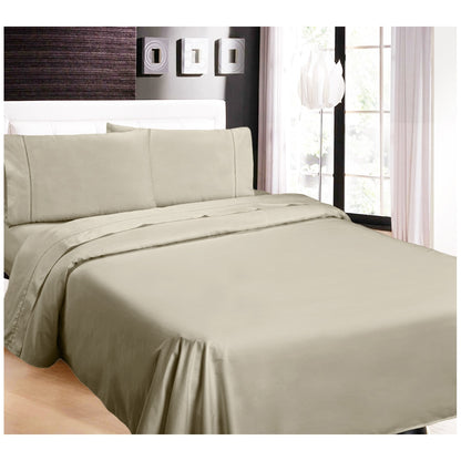 Ramesses 1100 Thread Count Cotton Sateen King Sheet Set Doeskin