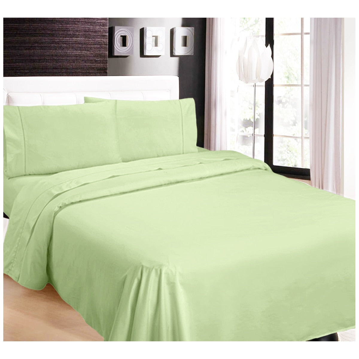 Ramesses 1100 Thread Count Cotton Sateen King Sheet Set Mint