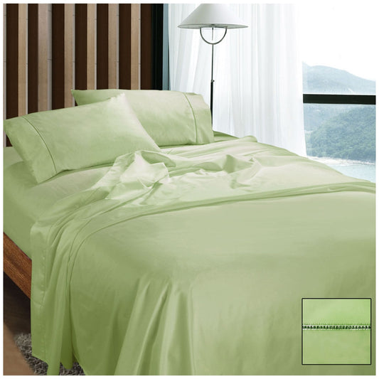 Ramesses 1100 Thread Count Cotton Sateen King Sheet Set Mint - Auzzistore