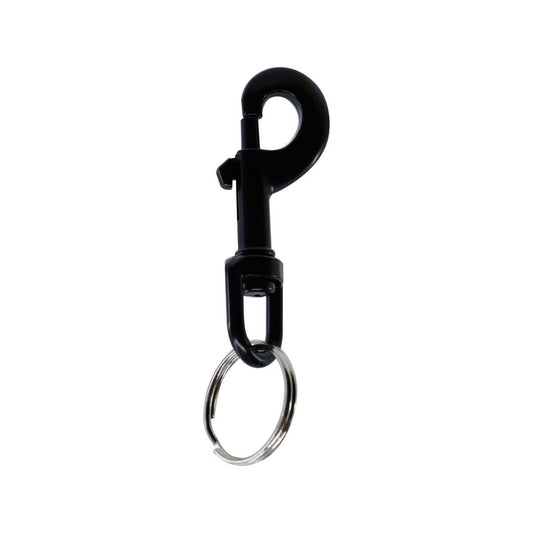Key Essentials Snap Hook Key Ring - Black - Compact Design - 13.3mm x 79.3mm
