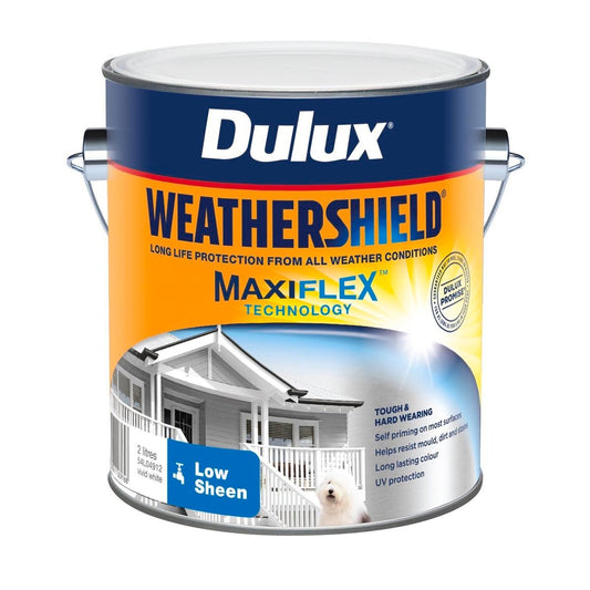 Dulux Weathershield Exterior Paint - 2L Vivid White Low Sheen - 170mm x 163mm x 143mm - Auzzistore