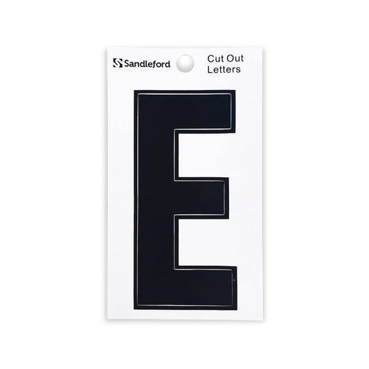 Sandleford 85mm Black Cut Out Self Adhesive House Letter E