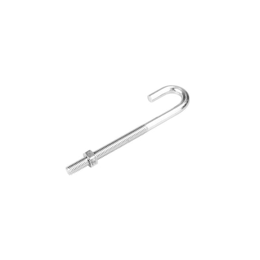 Pinnacle Zinc Plated J Bolt - M8 x 125 x 16mm - 40kg Load Capacity - Auzzistore
