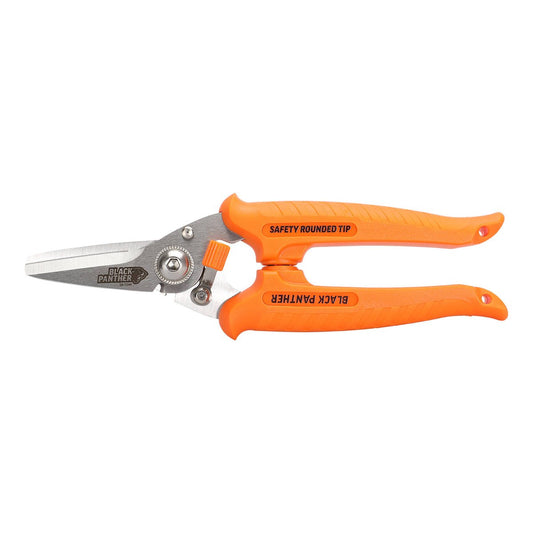 Sterling Black Panther Industrial Snips - 180mm - Safety Rounded Tip - Black - Durable Stainless Steel
