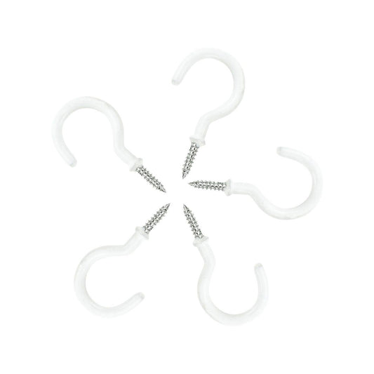 Windoware 16mm White Curtain Rod Cup Hooks - 5 Pack - Auzzistore