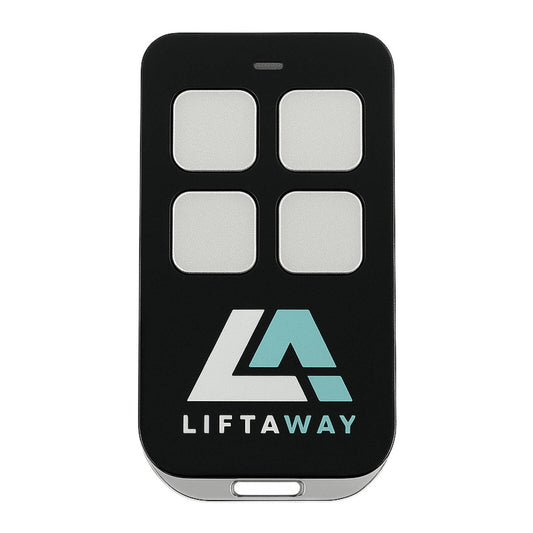 Liftaway LAUVR1 Universal Garage Door Remote - 4-Button - Black - 40mm x 65mm x 8mm