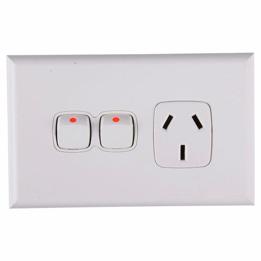 HPM Single Powerpoint - 73mm x 117mm - ABS - Extra Switch - Auzzistore
