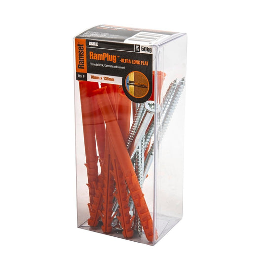 Ramset Ultra Long Flat Anchor 10 x 135mm Nylon 8 Pack Benefits - Auzzistore