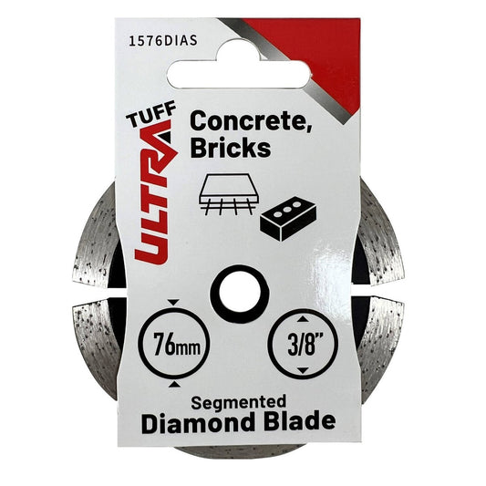 Ultra Tuff Segmented Diamond Blade - 76mm - Dry Cutting - 3/8" Bore - Auzzistore