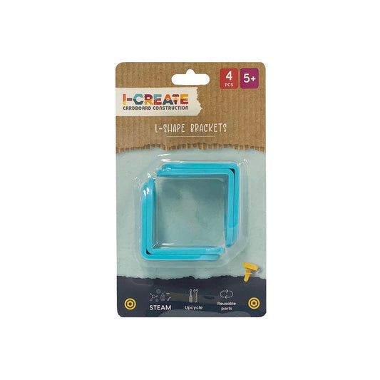 I Create L Shape Brackets 4 Pack - 50mm x 50mm - Blue - Corner Support