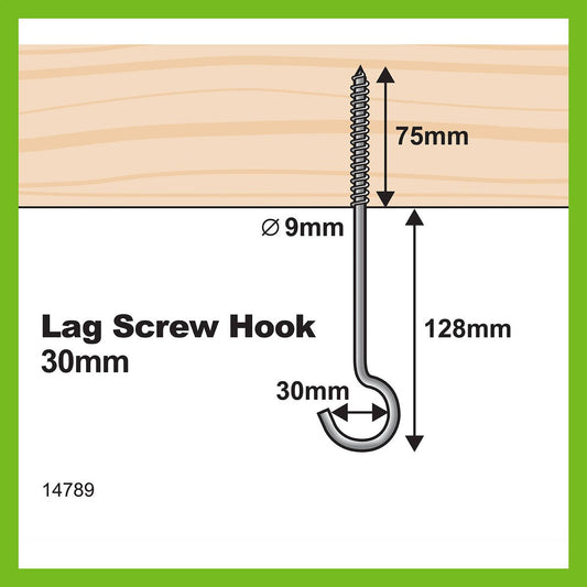 Everhang Lag Screw 203mm Steel Zinc Plated For Hanging Plants – view 2 - Auzzistore
