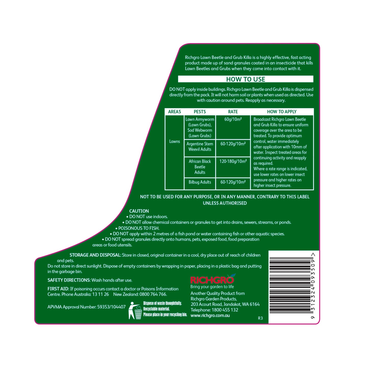 Richgro 2.5kg Lawn Beetle And Grub Killa