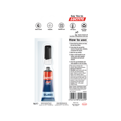 Loctite Glass Adhesive 3g Clear Cynoacrylate Instant Bonding