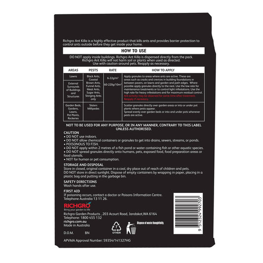 Richgro Ant Killa 5kg Granules Bifenthrin Pest Control Outdoor Use – view 2 - Auzzistore