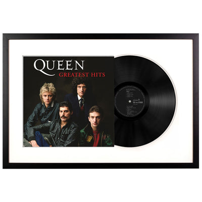 Vinyl Art Queen Greatest Hits Framed Double Record Wall Art 750 x 475mm Black Frame