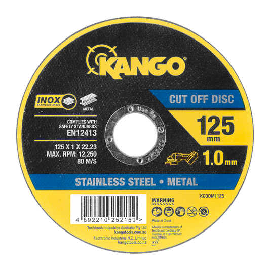 Kango Metal Cut Off Disc - 125mm x 1mm - Inox-Free - Steel & Stainless Steel Cutting - Auzzistore