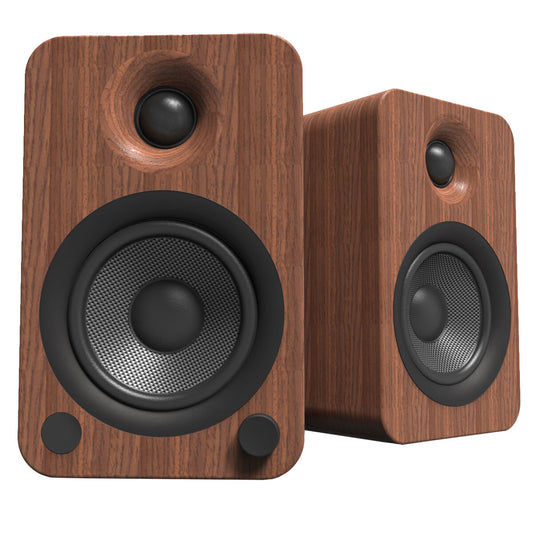 Kanto YU4 140W Powered Bookshelf Speakers Walnut - Bluetooth, Phono Preamp, 4" Drivers – view 2 - Auzzistore