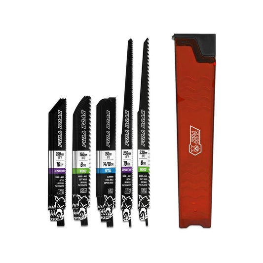 Full Boar 14 Piece Reciprocating Saw Blade Set - Bi-Metal - 300mm x 280mm x 205mm