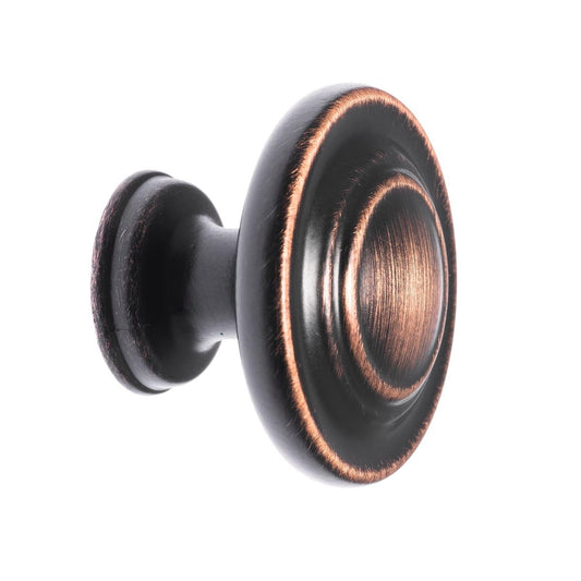 Lane 34mm Oil Rubbed Bronze Antique Knob - Traditional Design - Zinc Material