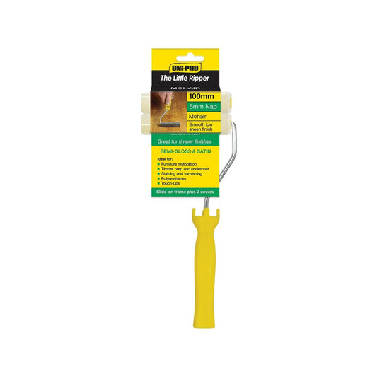 Uni Pro Mini Roller Set - 100mm x 5mm - Mohair - Gloss & Stain - Auzzistore