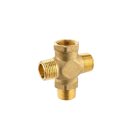 Brasshards 15mm 1x Female 3 x Male 3 Way Tap Adaptor - Lead-Free Brass - WaterMark Approved - Auzzistore