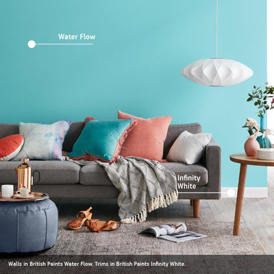 British Paints White Low Sheen Interior Paint 4L Water Based Easy Clean