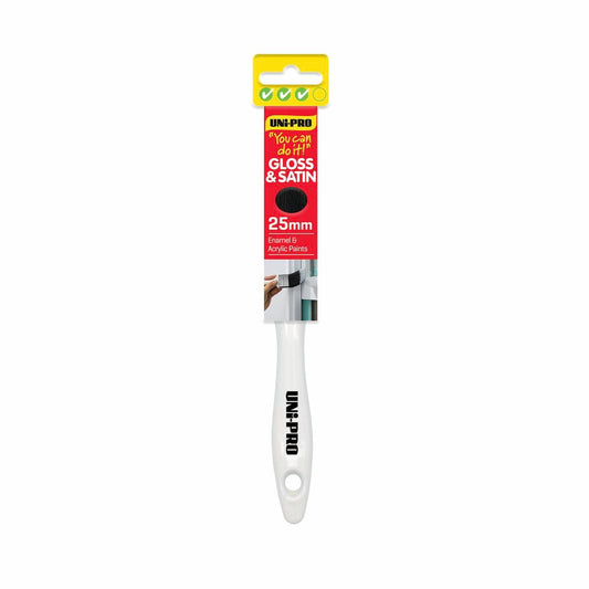 UNi-PRO Gloss & Satin Brush - 25mm - Synthetic Filament - Solvent Resistant - Auzzistore