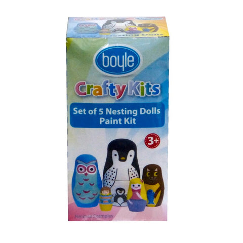 Boyle Nesting Dolls Paint Kit - 5 Pack - Wood - Creative Activity - Auzzistore