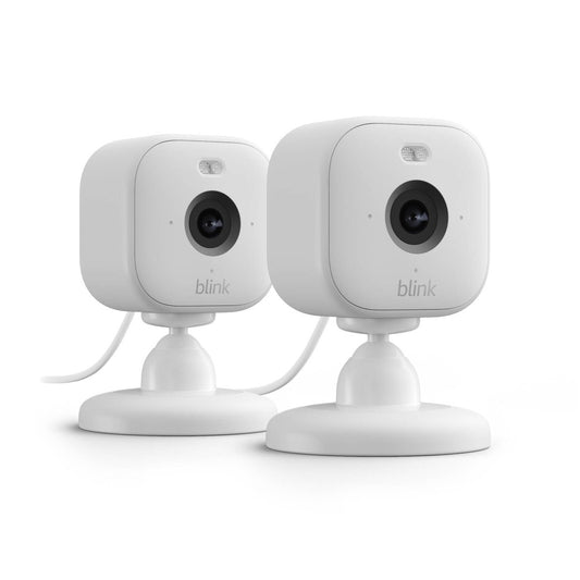 Blink Mini 2 Smart Security Camera - 2 Pack - 1080p HD - White - Indoor/Outdoor - Auzzistore