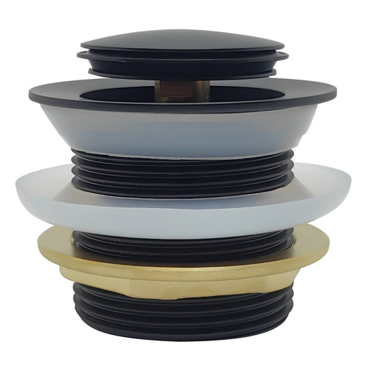 Kinetic 40mm Matte Black Non Overflow Pop Up Bath Waste - Durable Brass - WaterMark Certified - Auzzistore