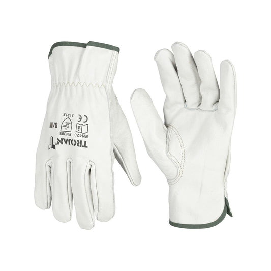 Trojan Leather Gloves - Medium Key Stone Thumb - Durable - High Dexterity - Auzzistore