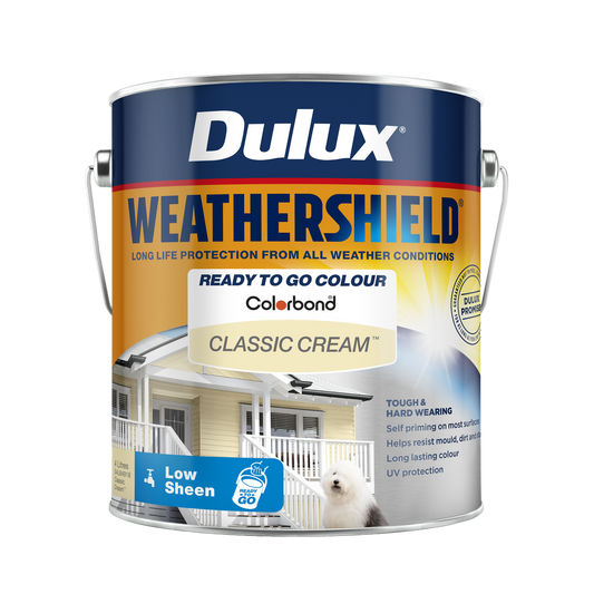 Dulux Weathershield Low Sheen Exterior Paint 4L Classic Cream 4L - Auzzistore