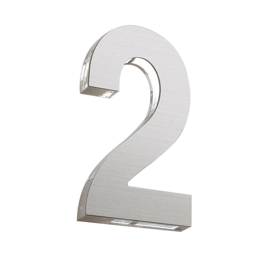 Sandleford Azure House Number 2 - 120mm - Silver Stainless Steel