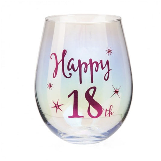 18th Birthday Irid Wine Glass | Auzzi Store