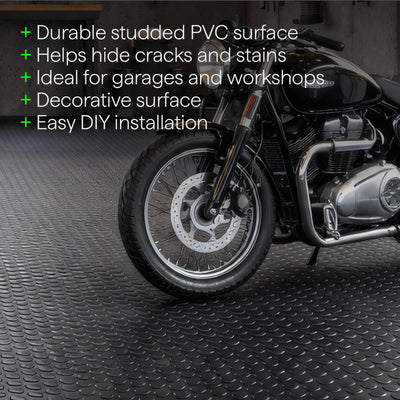 Matpro Rubber Matting - 1x2m - Black - 3mm Thick - Anti-Slip Surface
