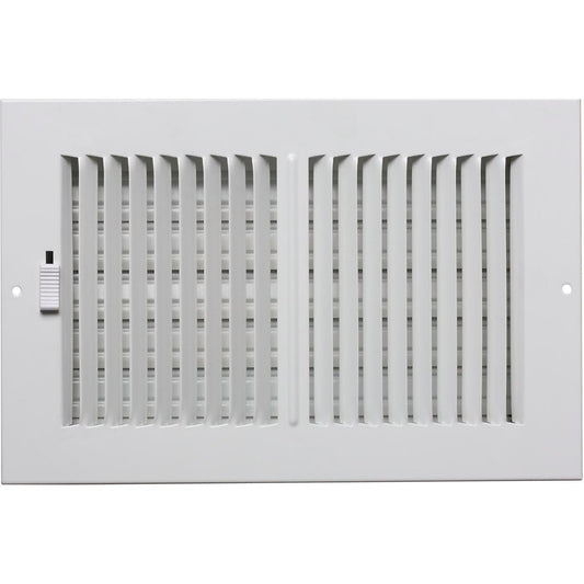 Accord White Metal Wall Vent 10 x 30cm Powder Coated Adjustable Damper - Auzzistore