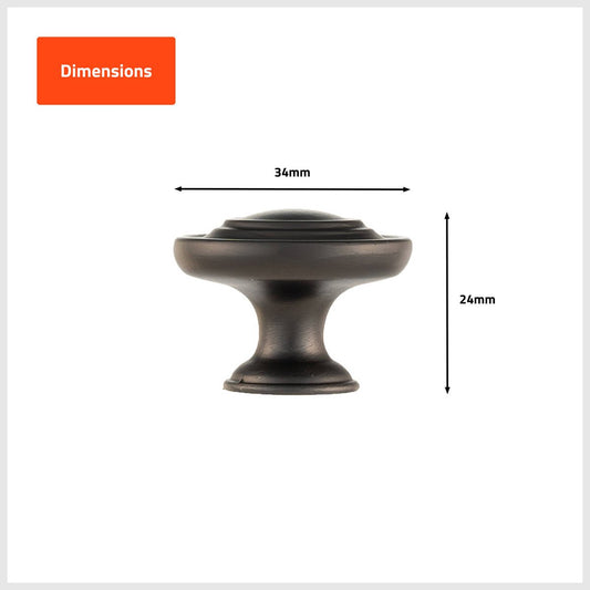 Taskmaster 34mm Round Cabinet Knob - Gunmetal - 1 Pack - Easy Installation – view 2