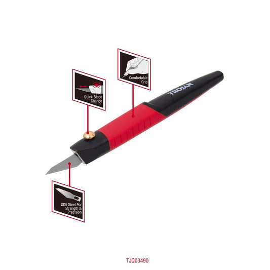 Trojan Scalpel - 140mm - Red and Black - Strong and Precise Cutting – view 2 - Auzzistore