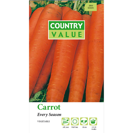 Country Value Carrot Seeds - Every Season - 160 Seeds - Great Flavor - Auzzistore