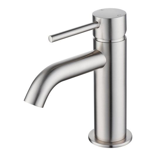Mondella Basin Mixer - 25mm - Brushed Nickel - Curved Spout - Water Efficient