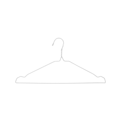 All Set White Coated Wire Clothes Hangers 10 Pack - 205mm x 31mm x 400mm - Slim Design