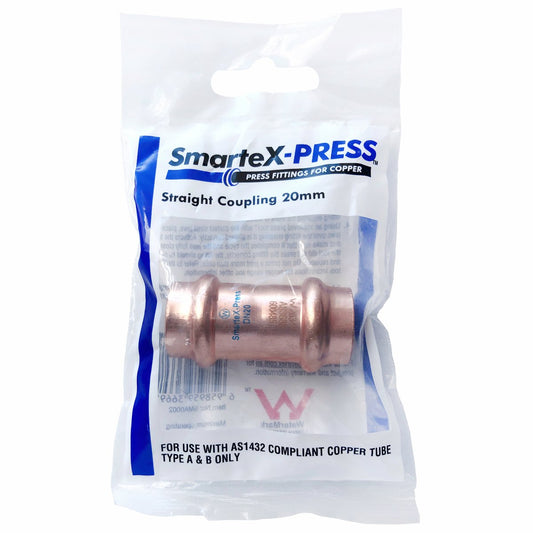 SmarteX-PRESS Straight Coupling - 20mm - Copper - Flame-Free Installation – view 2 - Auzzistore