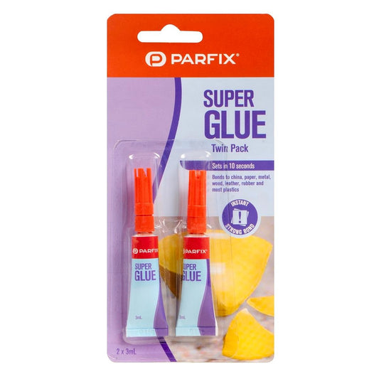 Parfix Super Glue - 3ml Twin Pack - Cyanoacrylate - Dries Clear