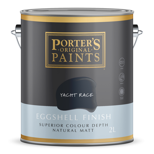 Porter S Yacht Race Eggshell Finish Paint - 2L - 162mm x 156mm x 141mm - Auzzistore
