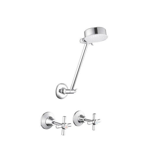 Mondella Wels Centro Shower Set - 8L/min - Chrome - Lead-Free Brass - Auzzistore