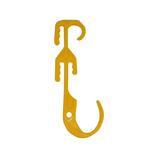 Brutus Site Safety Hook 4 Pack - 100mm x 240mm - Hi-vis Yellow - Organizes Leads
